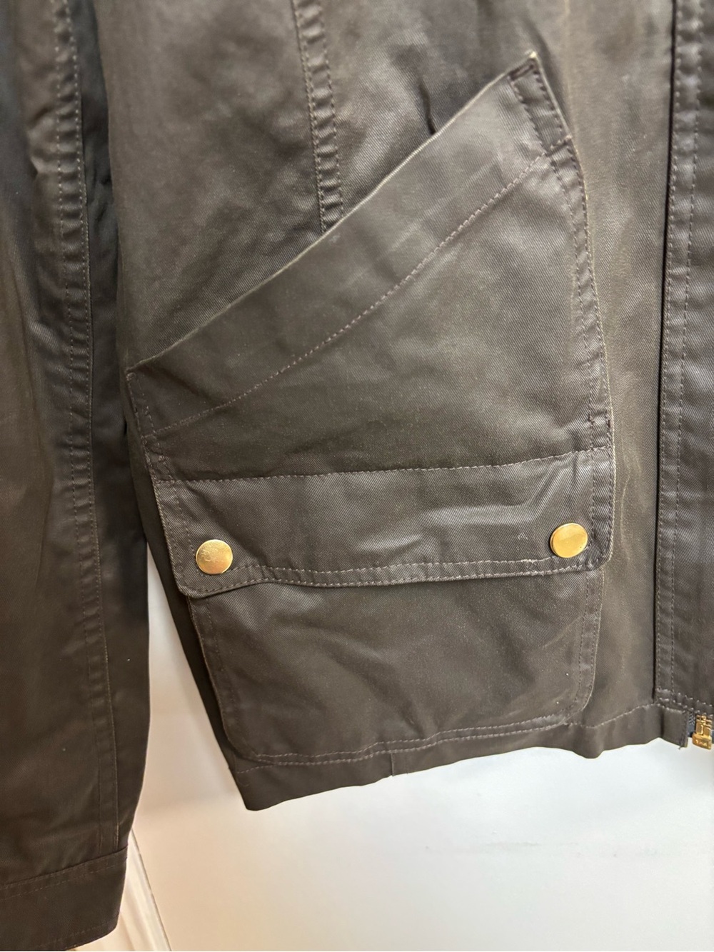J.Crew Liberty Floral Waxed Cotton Barn Jacket Mossy Brown S - Picture 4 of 8